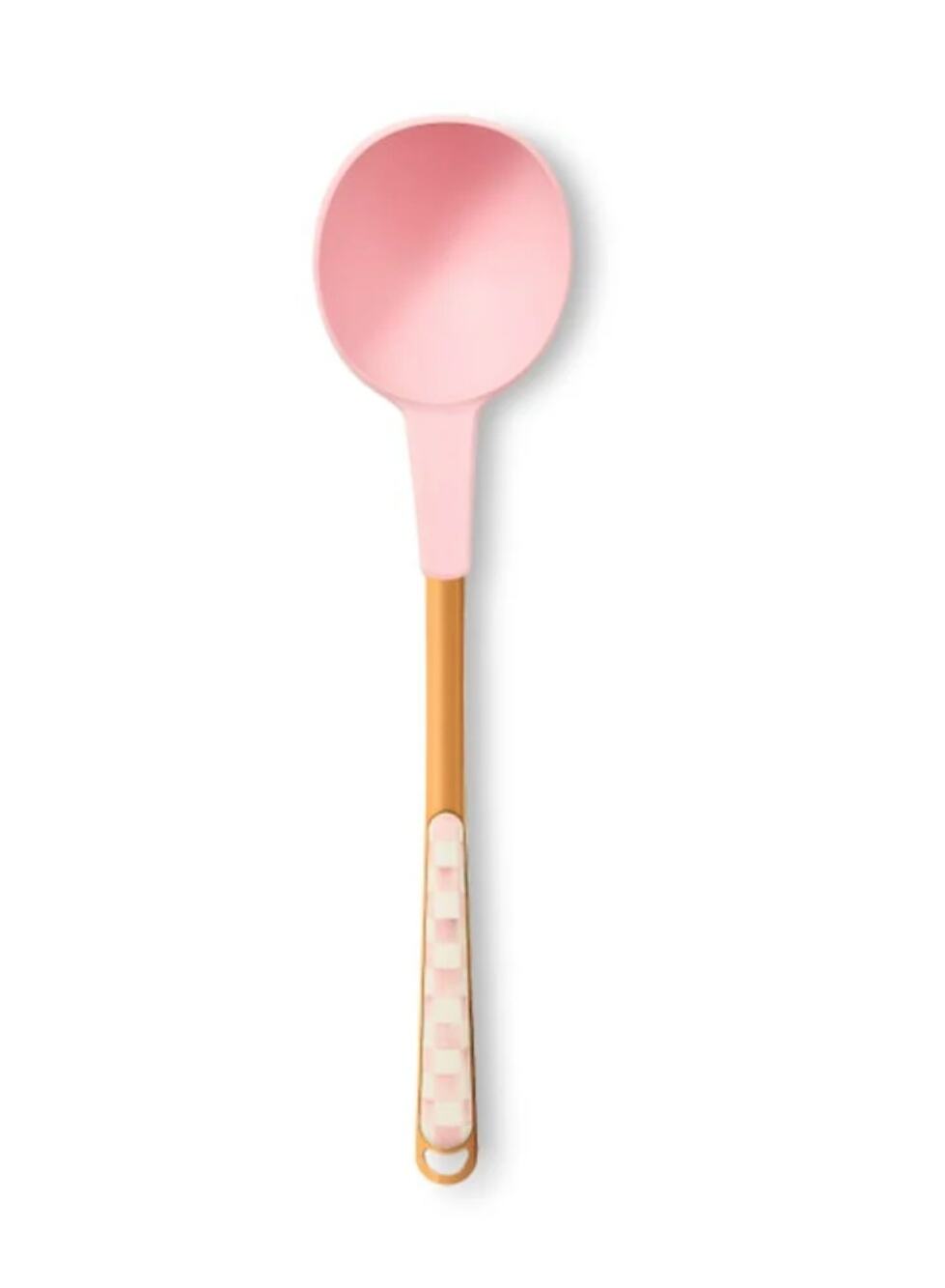 MacKenzie-Childs Rosy Check Ladle Coquette Pink and White Kitchen NEW